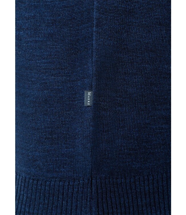 Maerz Munchen Maerz Munchen, Trui, V-Hals, Merino Wol, Blauw, Superwash, Modern Fit