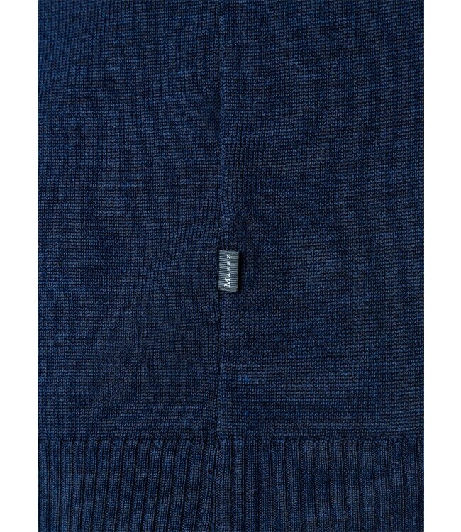 Maerz Munchen Trui, Ronde Hals, Merino Wol, Blauw, Superwash, Modern Fit