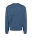 Maerz Munchen Trui, Ronde Hals, Merino Wol, Superwash, Jeans Blauw Gemeleerd