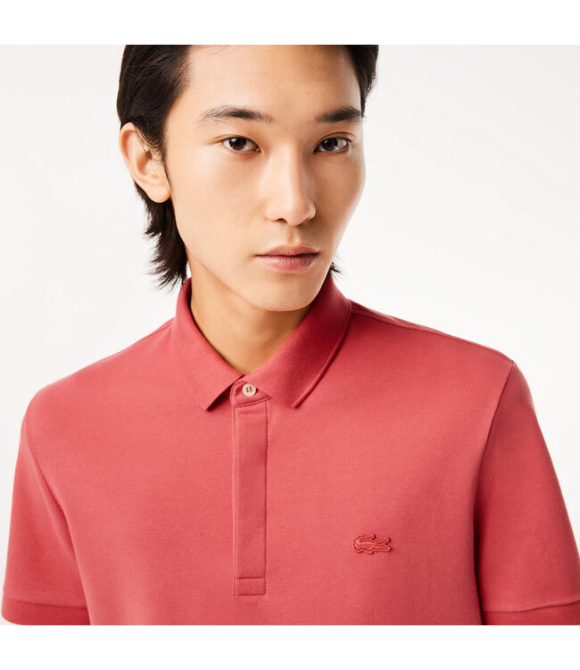 Lacoste Smart Paris, Heren Polo van Stretch Katoen Piqué , Regular Fit, Rose
