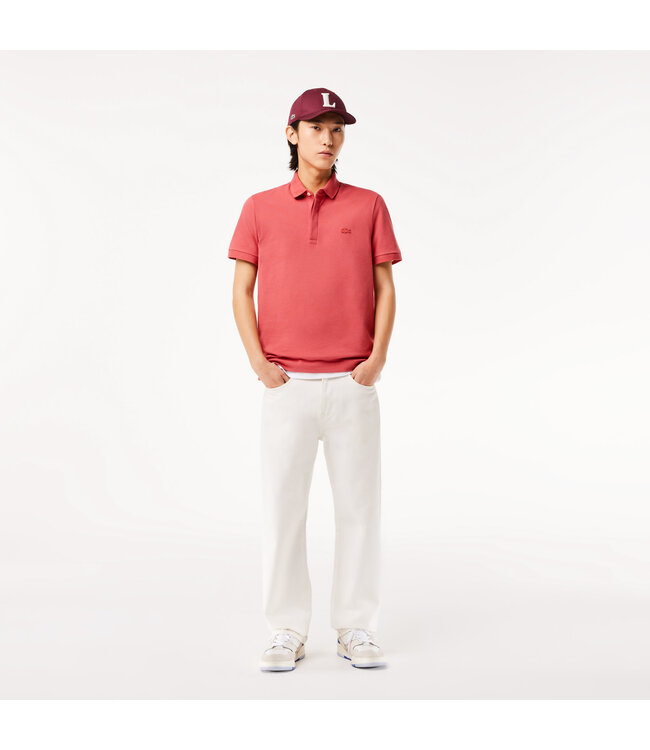 Lacoste Smart Paris, Heren Polo van Stretch Katoen Piqué , Regular Fit, Rose