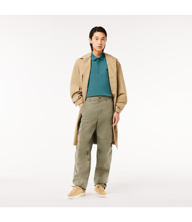 Lacoste Smart Paris, Heren Polo van Stretch Katoen Piqué , Regular Fit, Blauw Groen IY4