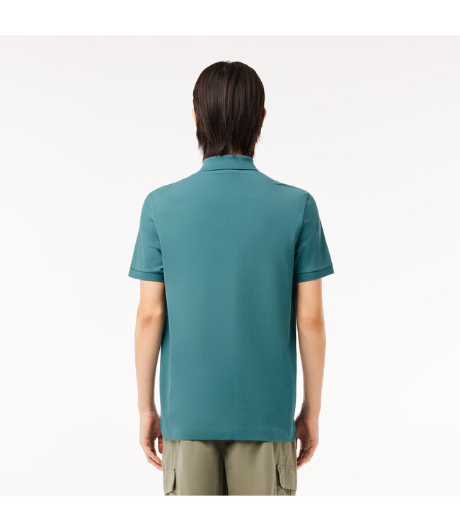 Lacoste Smart Paris, Heren Polo van Stretch Katoen Piqué , Regular Fit, Blauw Groen IY4