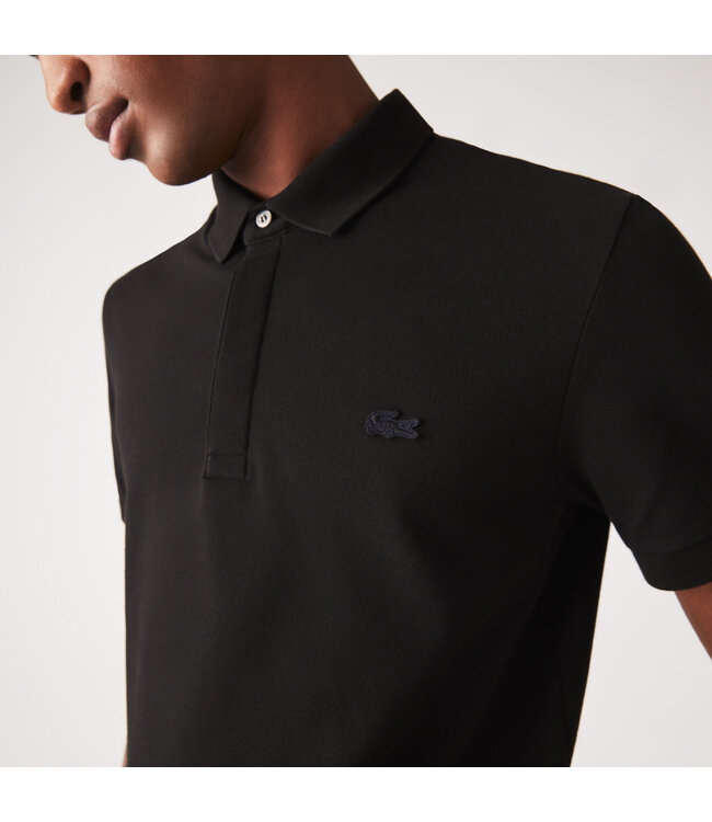Lacoste Smart Paris, Heren Polo van Stretch Katoen Piqué , Regular Fit, Zwart