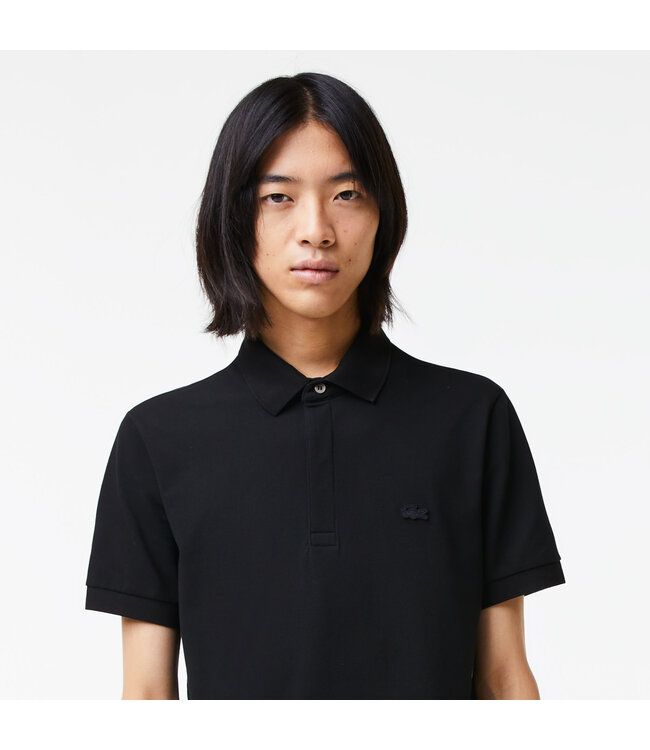 Lacoste Smart Paris, Heren Polo van Stretch Katoen Piqué , Regular Fit, Zwart