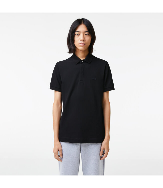 Lacoste Smart Paris, Heren Polo van Stretch Katoen Piqué , Regular Fit, Zwart