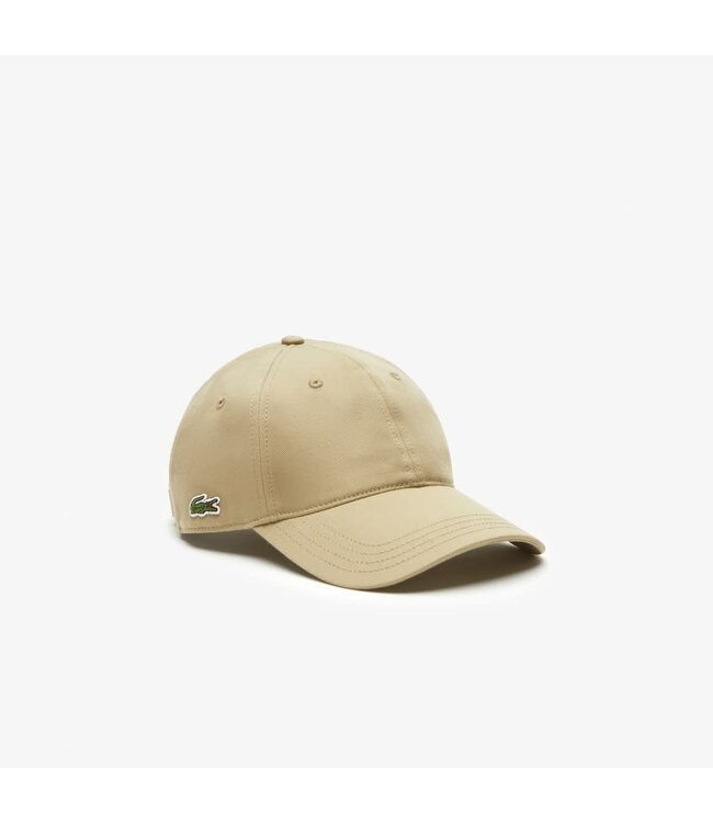 Lacoste Pet / Cap Twill Katoen, Beige met Logo aan Zijkant, Unisex