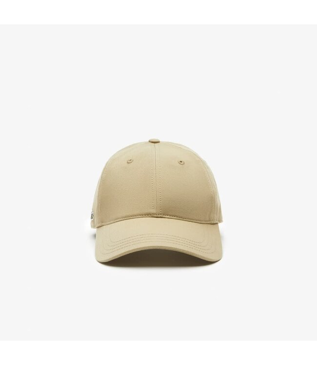 Lacoste Pet / Cap Twill Katoen, Beige met Logo aan Zijkant, Unisex