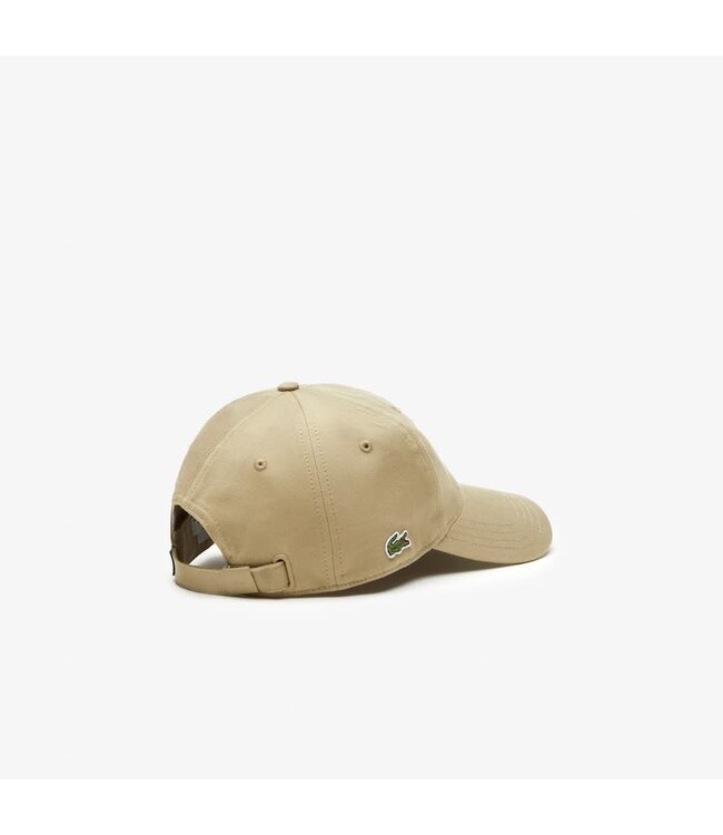Lacoste Pet / Cap Twill Katoen, Beige met Logo aan Zijkant, Unisex
