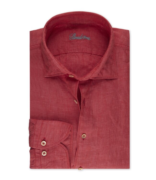 Stenstroms Overhemd, Linnen, Lange Mouw, Slimline, Rood