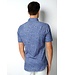 Desoto Jersey Overhemd/Shirt, Korte Mouw, Kent Kraag, Denim Blauw Linnenlook