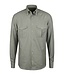 Stenstroms Overhemd, Twill Katoen, Lange Mouw, Twee Borstzakken, Slimline, Groen Gemeleerd