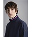 Paul & Shark Zomerjas, Blouson Model, Donkerblauw met Rood Witte AccentenTyphoon 20000