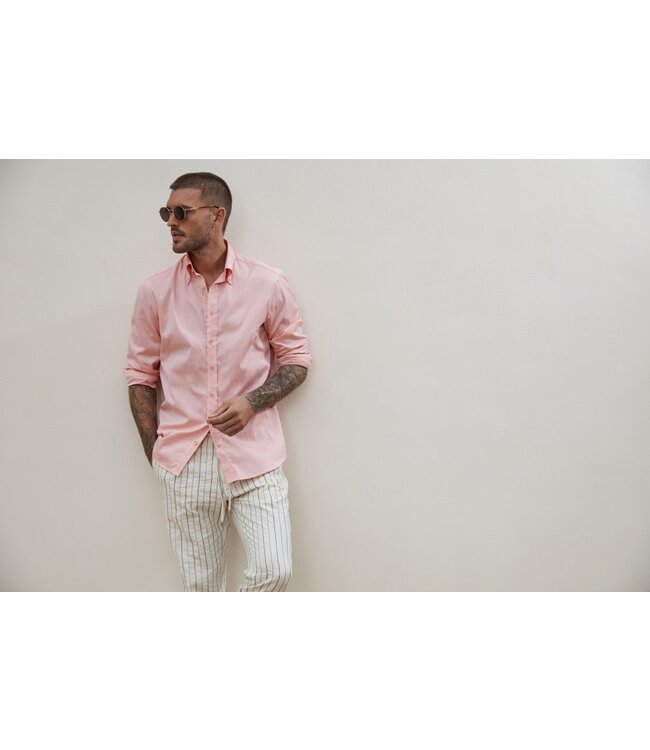 Stenstroms Overhemd, Lange Mouw, Casual, Katoen, Slimline, Oranje