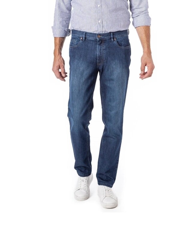 Hiltl Jeans, Five-Pocket, Model, Dude, Stretch, Donker Denim Washed