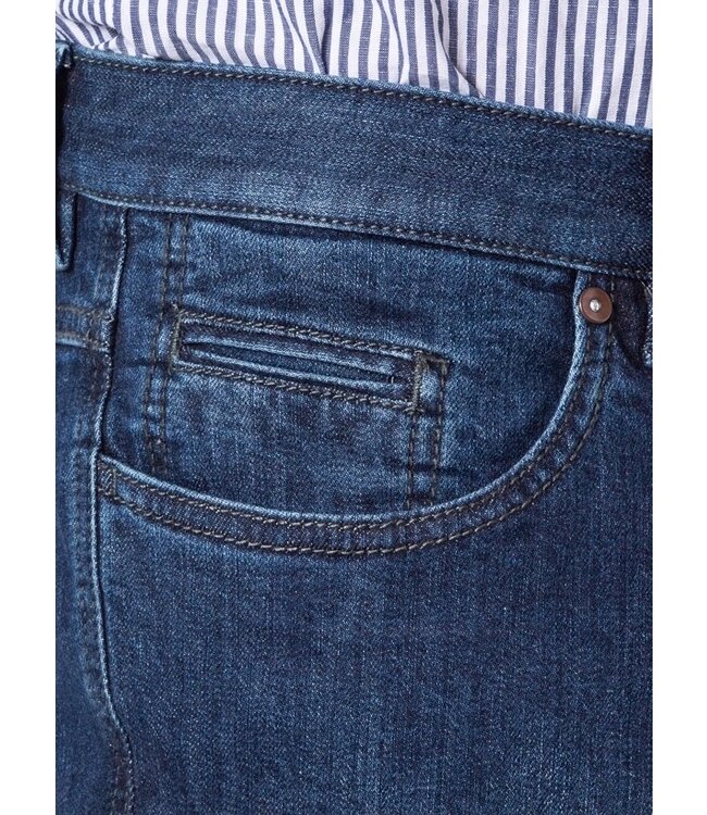 Hiltl Jeans, Five-Pocket, Model, Dude, Stretch, Donker Denim Washed