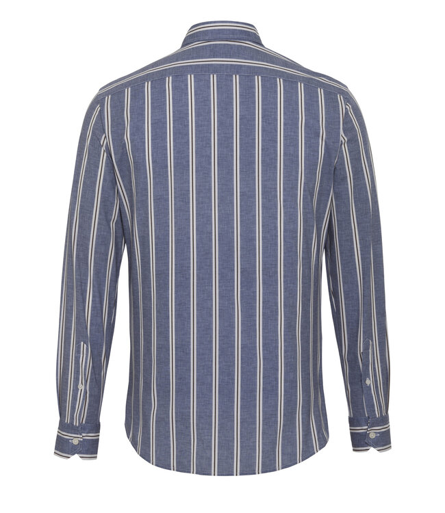 Traiano Techno Shirt/Overhemd, Denim/Ecru/Bruin Gestreept, Radical Fit