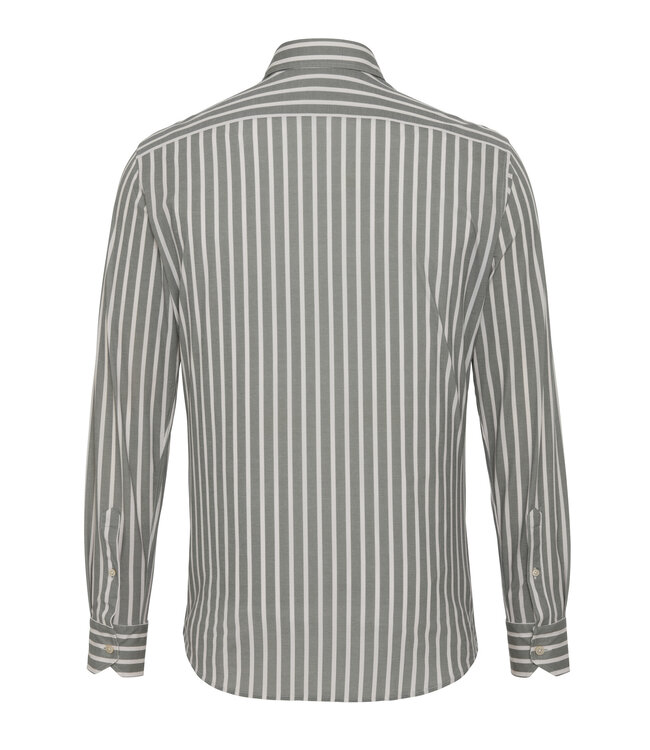 Traiano Techno Shirt/Overhemd, Groen Wit Gestreept, Radical Fit