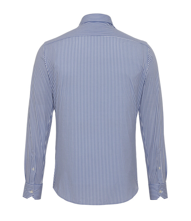 Traiano Techno Shirt/Overhemd, Lichtblauw Wit Gestreept, Radical Fit