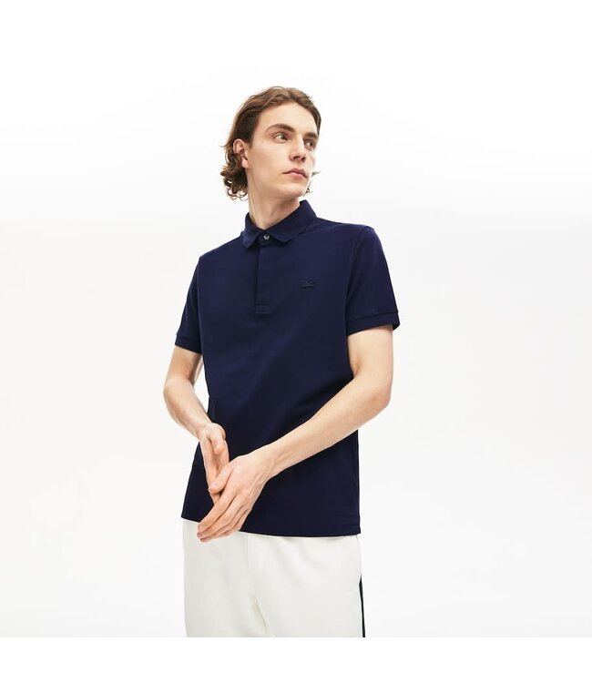 Lacoste Smart Paris, Heren Polo van Stretch Katoen Piqué, Regular Fit, Donkerblauw