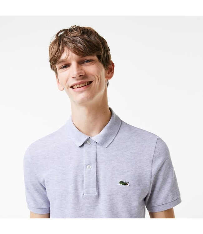 Lacoste Original L.12.12-Poloshirt, Slim Fit Petit-katoenpiqué, Grijs, Silver Chine