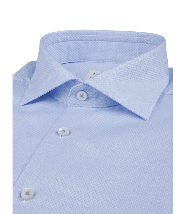 Stenstroms Overhemd, Lange Mouw, Twill Katoen, Lichtblauw, Fijne Structuur, Slimline