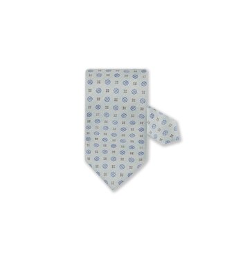 Stenstroms Stenstroms, Zijden Das, Beige, Blauw Patroon