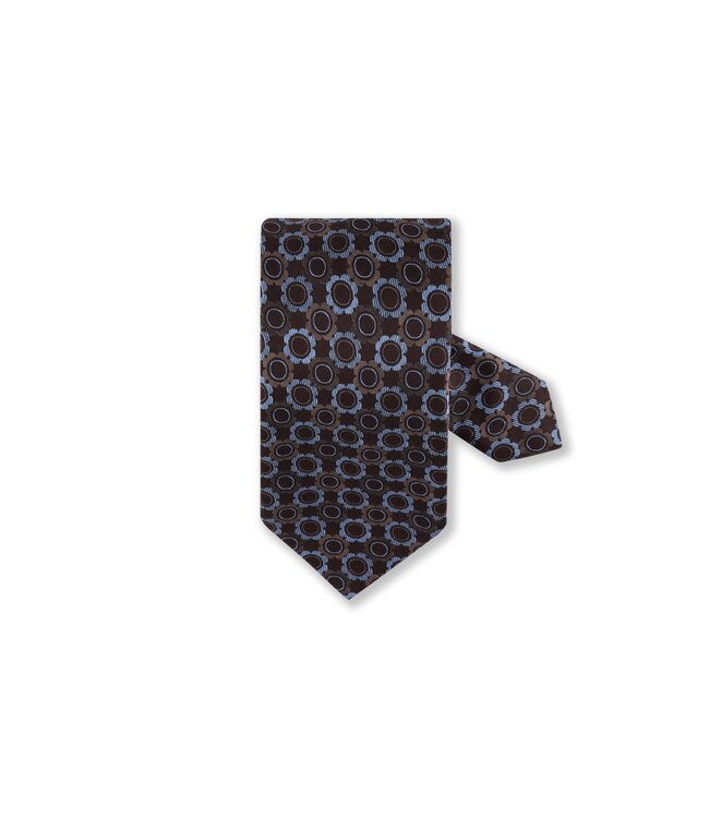 Stenstroms Zijden Das, Bruin, Beige, Blauw Patroon