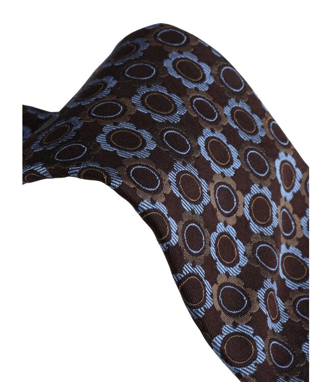 Stenstroms Das, Zijde, Bruin, Beige, Blauw Patroon