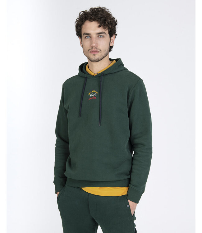 Paul & Shark Hoodie, Racing Green met Geprint Center Logo