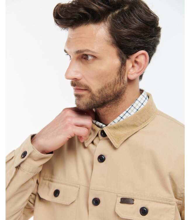 Barbour Overshirt, Lichtbeige, Light Stone, Knoopsluiting