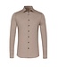 Desoto Heren, Jersey Overhemd, Lange Mouw, Kent Kraag, Italian Brown Piqué
