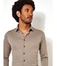 Desoto Heren, Jersey Overhemd, Lange Mouw, Kent Kraag, Italian Brown Piqué