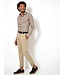 Desoto Heren, Jersey Overhemd, Lange Mouw, Kent Kraag, Italian Brown Piqué