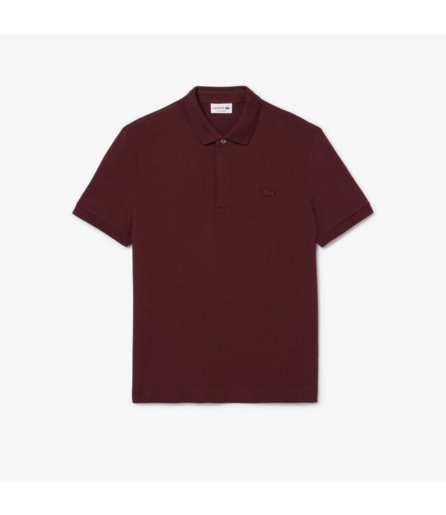 Lacoste Smart Paris, Heren Polo van Stretch Katoen Piqué, Regular Fit, Bordeaux