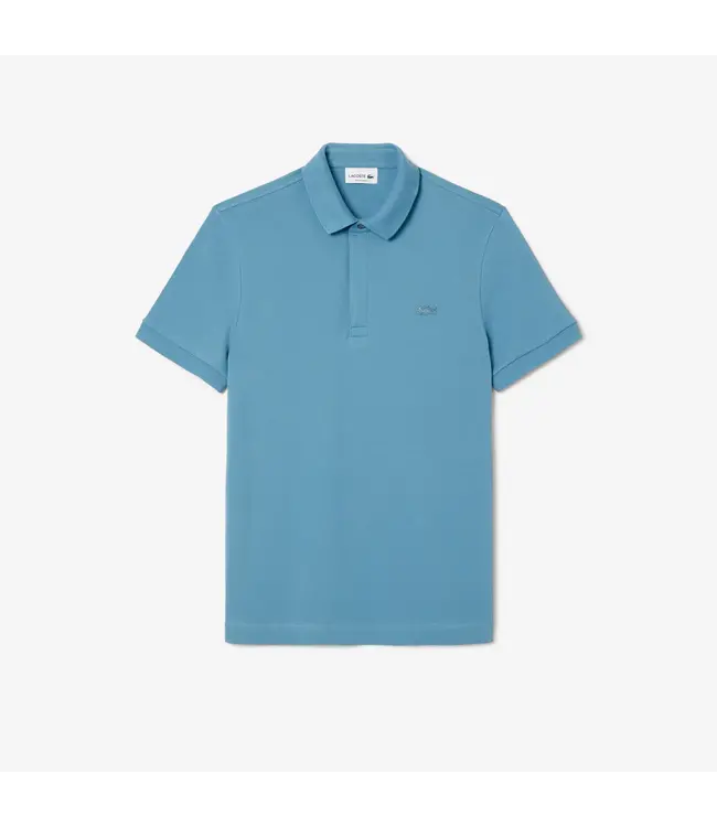 Lacoste Smart Paris, Heren Polo van Stretch Katoen Piqué, Regular Fit, IJsblauw