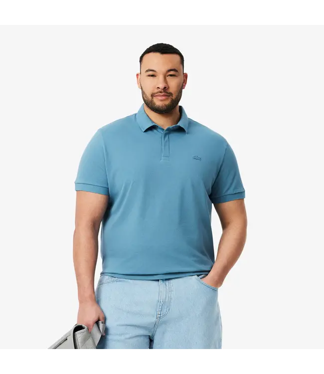 Lacoste Smart Paris, Heren Polo van Stretch Katoen Piqué, Regular Fit, IJsblauw