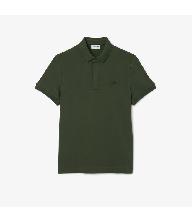 Lacoste Smart Paris, Heren Polo van Stretch Katoen Piqué, Regular Fit, Khaki Groen