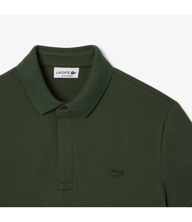 Lacoste Smart Paris, Heren Polo van Stretch Katoen Piqué, Regular Fit, Khaki Groen