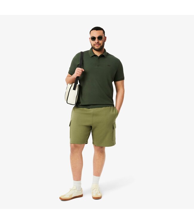 Lacoste Smart Paris, Heren Polo van Stretch Katoen Piqué, Regular Fit, Khaki Groen