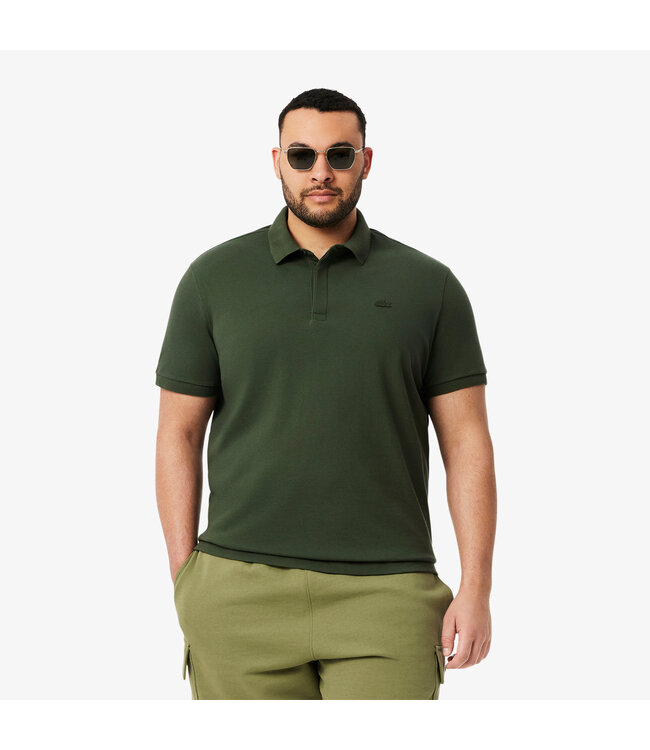 Lacoste Smart Paris, Heren Polo van Stretch Katoen Piqué, Regular Fit, Khaki Groen