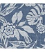 Desoto Heren, Jersey Overhemd, Lange Mouw, Kent Kraag, Denim Blauw Bloemprint