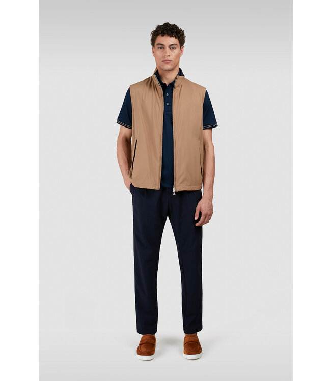 Paul & Shark Polo, Korte Mouw, Pique Katoen, Donkerblauw met Goudkleurige Accenten