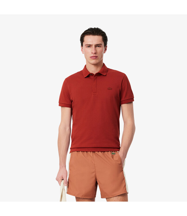 Lacoste Smart Paris, Heren Polo van Stretch Katoen Piqué, Regular Fit, Marron