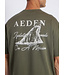 Aeden T-Shirt, Katoen, Oversized, Korte Mouw, Rugprint, Agave Groen