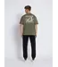 Aeden T-Shirt, Katoen, Oversized, Korte Mouw, Rugprint, Agave Groen