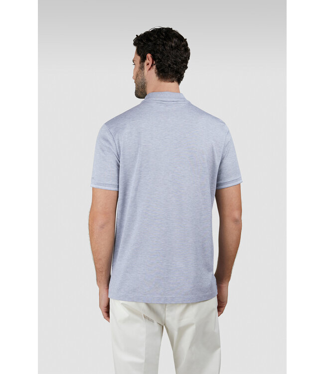 Paul & Shark Polo met Rits-Sluiting, Korte Mouw, Tone-on-Tone Dubbel Pique Katoen, Lichtgrijs