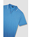 Paul & Shark Polo met Knooploze V-Kraag, Perle Jersey Katoen, Helderblauw