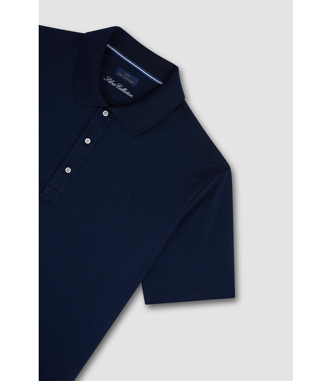 Paul & Shark Polo, Korte Mouw, Perlé Jersey Katoen, Donkerblauw