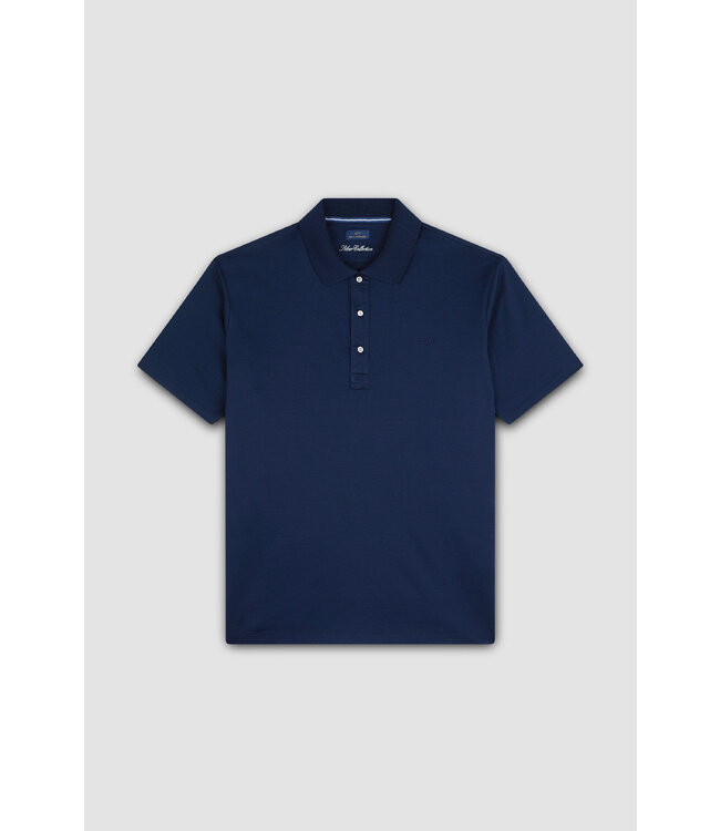 Paul & Shark Polo, Korte Mouw, Perlé Jersey Katoen, Donkerblauw